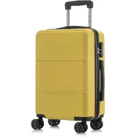 YONSLY Valise à roulettes Valise de voyage Valise à roulettes Bagage à main, avec 4 roulettes 360°, valise rigide, serrure à combinaison, poignée souple en caoutchouc (XL, jaune)