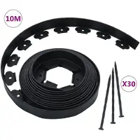 vidaXL Bordure de pelouse flexible avec 30 clous 10 m 5 cm