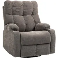 HOMCOM Fauteuil relax pivotant, fauteuil TV avec fonction d'inclinaison et fonction balancelle