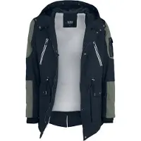E.M.P. Merchandising Handelsgesellschaft Manteau d'hiver de - Veste d'Hiver Décontractée Avec Col Fausse Fourrure - S - M - pour Homme - noir/olive - Taille S