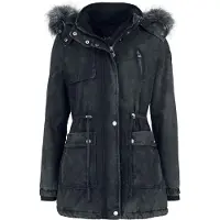 Black premium by emp Manteau d'hiver de - Veste De Style Militaire Femme - S - XXL - pour Femme - gris foncé - Taille XXL