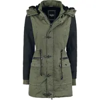 Rock Rebel by EMP Manteau d'hiver de - Parka Femme - S - 3XL - pour Femme - olive/noir - Taille 3XL