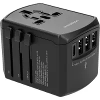 IMoshion Prise internationale universelle - USB-C & USB-A - Noir