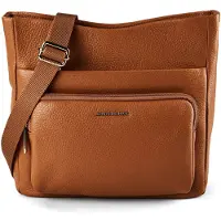 Mandarina Duck Mellow Leather Medium Shoulder Bag Marron
