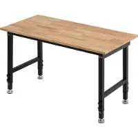 Vevor Établi Atelier 122x60 cm Établi Garage Hauteur Réglable 8 Positions 670-1020 mm Table de Travail pour Bricolage Garage Atelier Bureau