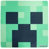 Roba Tapis Gamer Carré Minecraft Creeper - Moelleux et Antidérapant - 120 x 120 cm - Vert
