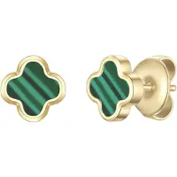 Glanzstücke Boucles d'oreilles or / vert / vert foncé