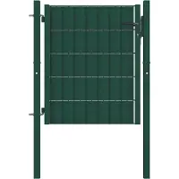 vidaXL Portail De Clôture Pvc Et Acier 100x81 Cm Vert