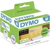 Dymo 99013 (S0722410) - (36 mm x 89 mm) - Noir sur transparent - Étiquette