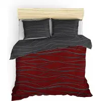 L'essentiel Maison , Begonvilla- EPJ5183, Claret,rouge, couettes, 65% coton / 35% polyester