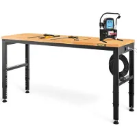 Vevor Établi Garage Atelier 135x46x97 cm Table de Travail Hauteur Réglable 72-97 cm