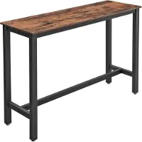 Vasagle Table haute repas "Welcome" - 120 x 40 x 100 cm - Marron rustique/noir