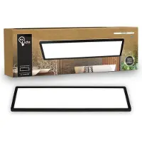 B.K.Licht Panneau LED plat 58x20 cm rectangulaire 22W 3000lm 4000K blanc neutre protection contre les projections d'eau noir - Plafonnier salle de bain cuisine salon