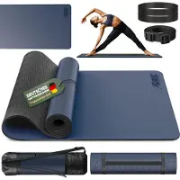 RE:SPORT Tapis de yoga bleu marine Tapis de fitness Tapis de gymnastique Pilates Tapis de sport Tapis de sol SANS PHTHALATE
