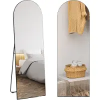 HOMCOM Miroir en pied , sans cadre, sur pied/à fixer au mur, 50 x 150 cm