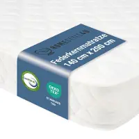 Homestyle4u Matelas 140x200 cm H3 fermeté moyenne – matelas à ressorts Bonnell avec housse en tissu blanc