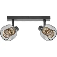 Ledvance Decor Spot Firefly luminaire noir de style industriel, 2 x 2.8 W, 500 lm, 2700 K, boîtier en métal et verre, douille E14, montage simple, ampoule OSRAM dimmable incluse
