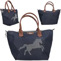 Depesche Sac à main Miss Melody bleu, modèle shopper, LUXURY HORSE, motif cheval
