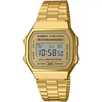 Casio A168WG-9WDF Vintage Uni-Digitaluhr mit Edelstahlband, gold