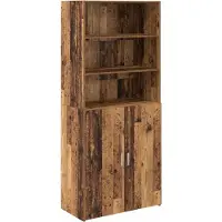 vidaXL Buffet haut en bois recyclé 80 x 42,5 x 185 cm, aggloméré