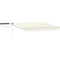 vidaXL Store électrique rétractable, crème et blanc, 2,5 x 2 m