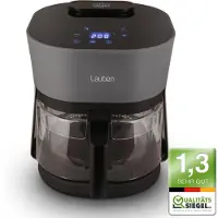 Lauben Glass&SteamAir Fryer 4500BG, Friteuse à air chaud avec panier à friture en verre, 1300 W, 8 programmes, 4,5 litres, fonction vapeur, circulation d'air chaud à 360