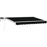 vidaXL Armature de store manuelle avec LED, noir et blanc, 3,5 x 2,5 m