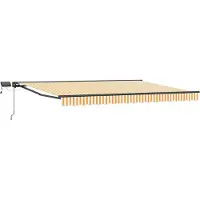 vidaXL Armature de store manuelle avec LED jaunes, blanches et anthracite, 4 x 2 m