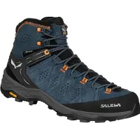 Salewa - Chaussures de trekking en GORE-TEX&reg; - Alp Trainer 2 Mid GTX M Dark Denim/Fluo Orange pour Homme - Taille 45 - Bleu