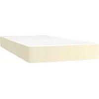vidaXL Lit boxspring avec matelas, couleur crème, 90 x 190 cm, simili cuir