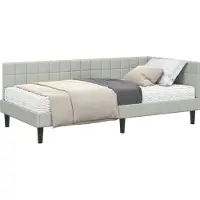 vidaXL Cadre de lit d'angle avec matelas avec tête de lit 2 pcs gris clair velours