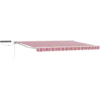 vidaXL Store électrique rétractable rouge et blanc 5 x 3,5 m
