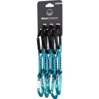 Wild Country - Pack de 6 dégaines d'escalade - Wildhybrid Quickdraw 6X12Cm Black/Turquoise en Nylon - Noir