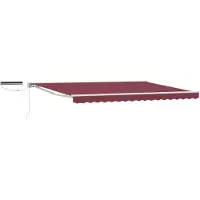 vidaXL Store électrique rétractable rouge bordeaux et blanc 4 x 3 m