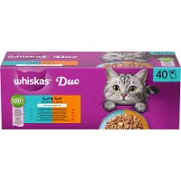 Whiskas 1+ Nourriture Humide - Duo Surf & Turf en Gelée - 40 x 85 g