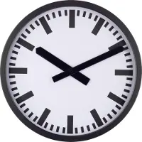 Eurotime Produit de deuxième choix 59540 05 Horloge radiocommandée de gare Big 35 cm x 35 mm x 5 cm Noir mat