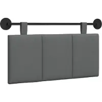 vidaXL Tête de lit suspendue en tissu gris foncé