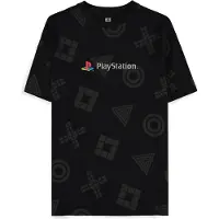 Difuzed Playstation Logo All Over Print Short Sleeve T-shirt Noir L