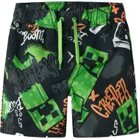 Name it Shorts de bain 'NKMMIC MINECRAFT' vert / orange foncé / noir / blanc