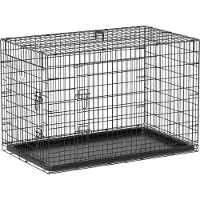 PawHut Cage caisse de transport pliante pour chien en métal noir 92 x 57 x 62,5 cm