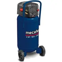 MECAFER Compresseur vertical 425790, 50 litres - Compresseur coaxial sans huile, de couleur bleue