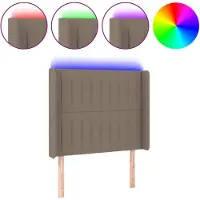 vidaXL Tête de lit LED Taupe 103x16x118/128 cm Tissu