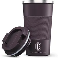 Castagnola Mug isotherme - Mug à café à emporter - Mug de voyage pour café et thé - Mug à thé - 510 ml - Acier inoxydable - Marron