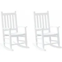 vidaXL Chaises à bascule enfants lot de 2 blanc bois peuplier massif
