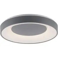 JUST LIGHT Plafonnier LED rond avec télécommande ANIKA gris-blanc 26,5 W, nuances de blanc, 1 450 lm, métal, dim. : 7,8 x 48 x 48 cm, IP20,