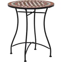 The Living Store Table de bistrot Mosaïque en céramique marron 60 cm