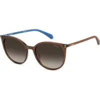 Polaroid Lunettes de soleil PLD 4208/S/X, monture marron avec verres polarisés marron dégradés, dimensions : 55x18x140, pour femmes