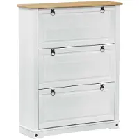 vidaXL Armoire à chaussures blanche 99 x 32 x 122 cm en pin massif