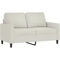 vidaXL Canapé à 2 places Crème 120 cm Velours