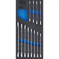 Bgs Jeu de clés mixtes à cliquet SW 8-19 mm 12 pcs. 1/3 de tiroir